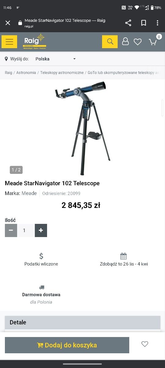 Teleskop Meade StarNavigator 102