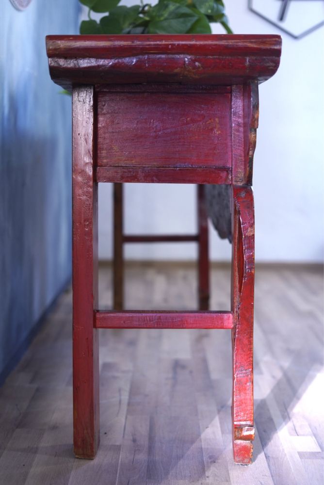 Stara konsola kolorowa drewniana mebel z Tybetu antyk egzotyczne