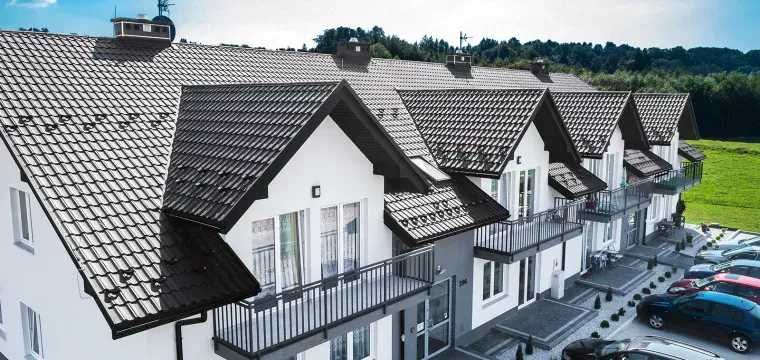 GERMAN blachodachówka dwumodułowa Blachotrapez  POŁYSK TK ral 7016