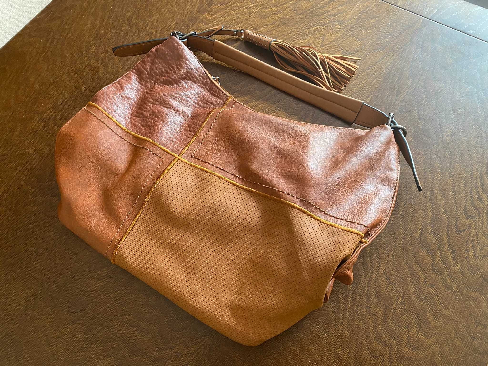 Elegancka Torebka Damska Brązowa Plecak Damski Torba Damska Saszetka