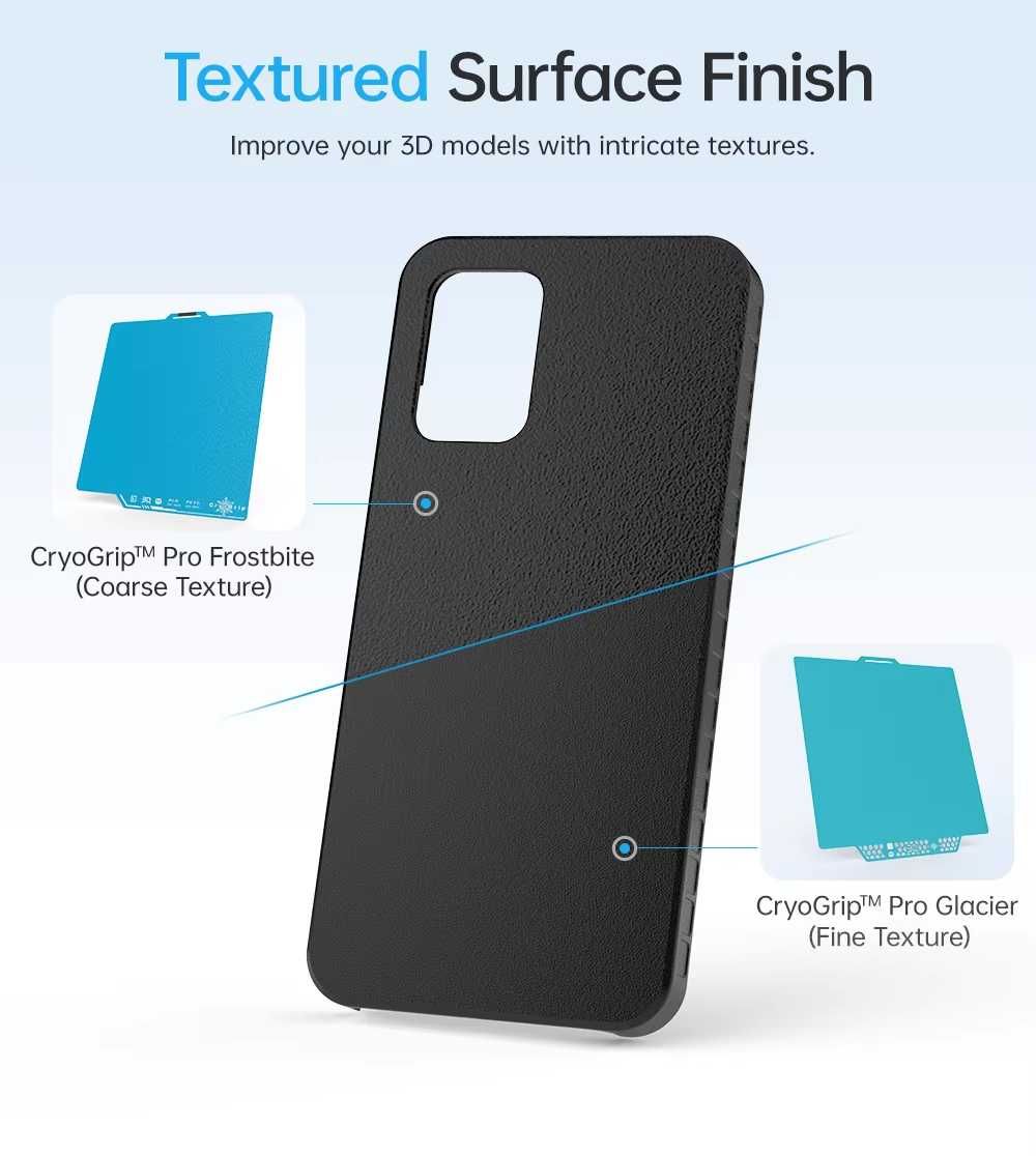 CryoGrip Pro Frostbite / Glacier Bambu Lab X1/P1S/A1 Текстурована PEI