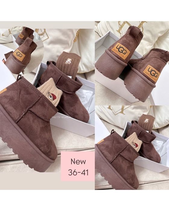Czekoladowe śniegowce buty ugg Varlesca chicaca 38-41