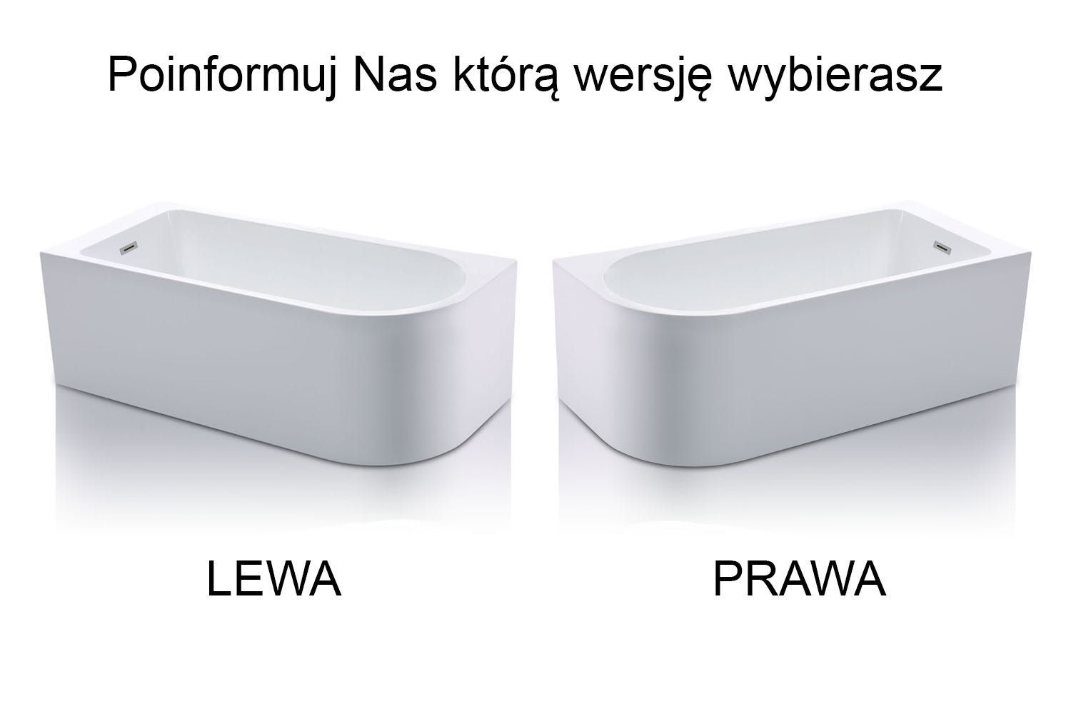 BRAIDER Wanna wolnostojąca narożna RESTIA LEWA 170 cm. Biała