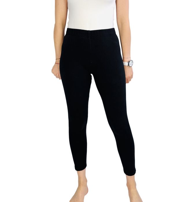 Czarne ocieplane legginsy z miękkim wnętrzem XS 34 Dunnes