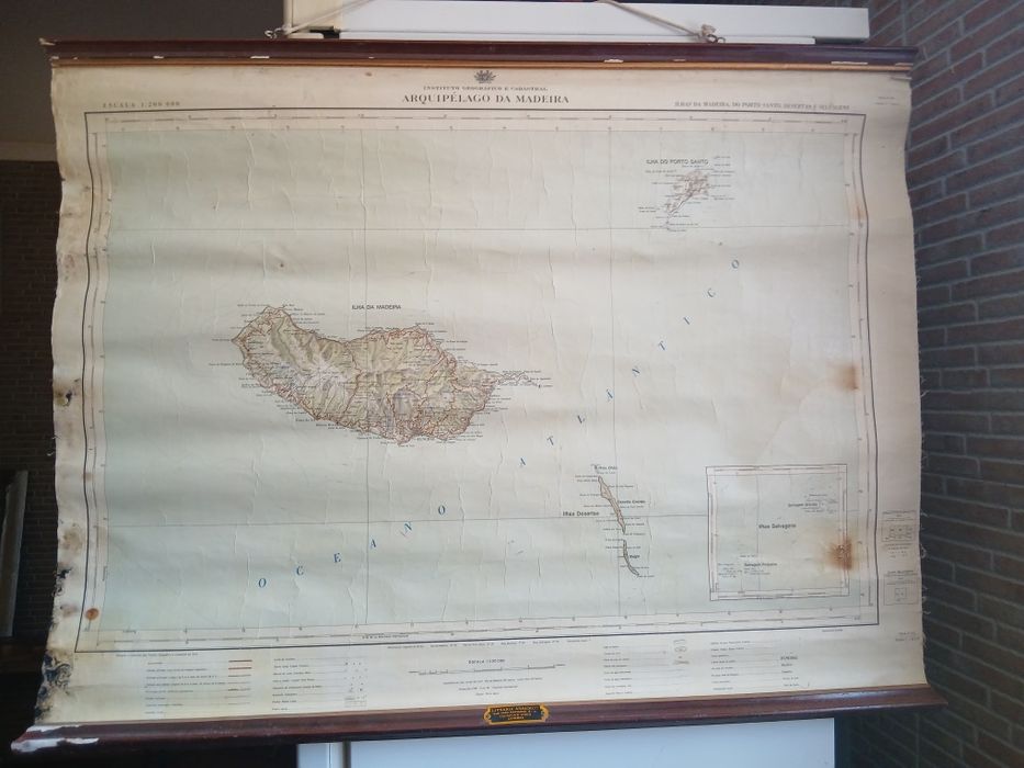 Mapa antigo ilha Madeira