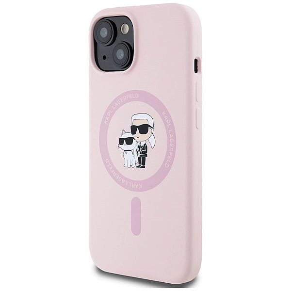 Etui Karl Lagerfeld Silicone Karl&Choupette MagSafe na iPhone 15 Plus