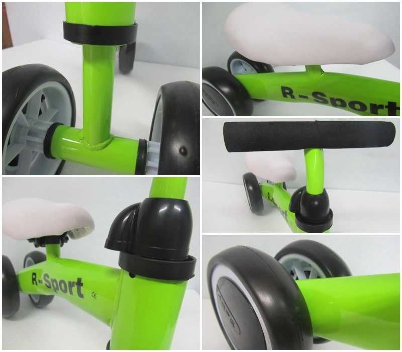 Rowerek biegowy zielony R-Sport, jeździk koła EVA