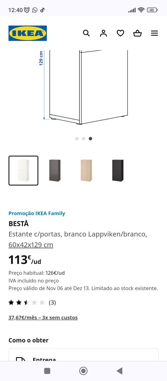 Estante BESTA IKEA com portas