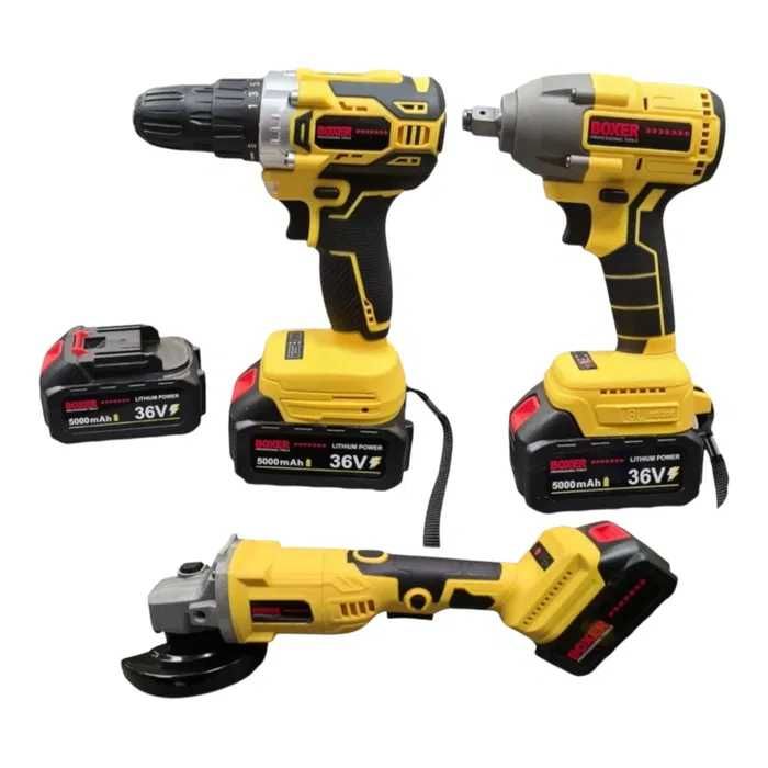 Zestaw Narzędzi Boxer Wiertarka Szlifierka Klucz Udarowy BX-189