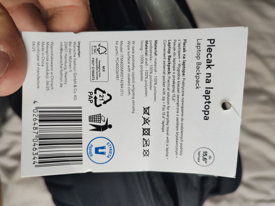 Plecak na laptopa marki cleve