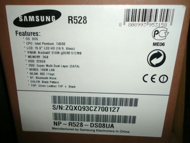 Ноутбук Samsung R528 DS08UA