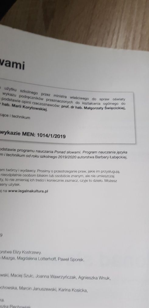 Ponad słowami 1 klasa część 1