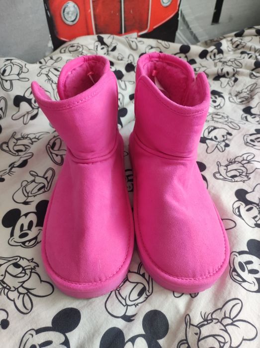 Różowe botki śniegowce damskie H&M 38