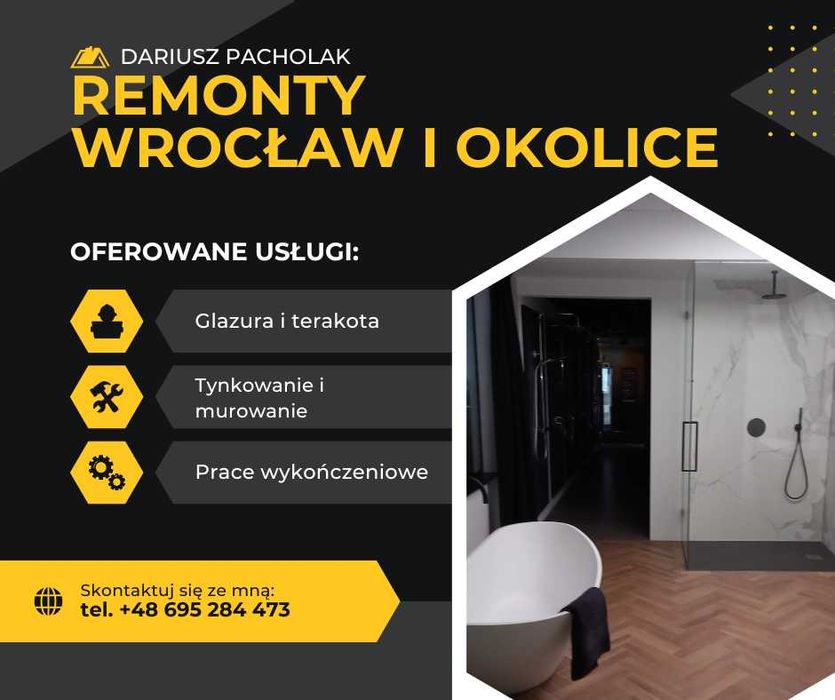 Układanie płytek, tynkowanie, murowanie, wykończenia-Wrocław, Oleśnica
