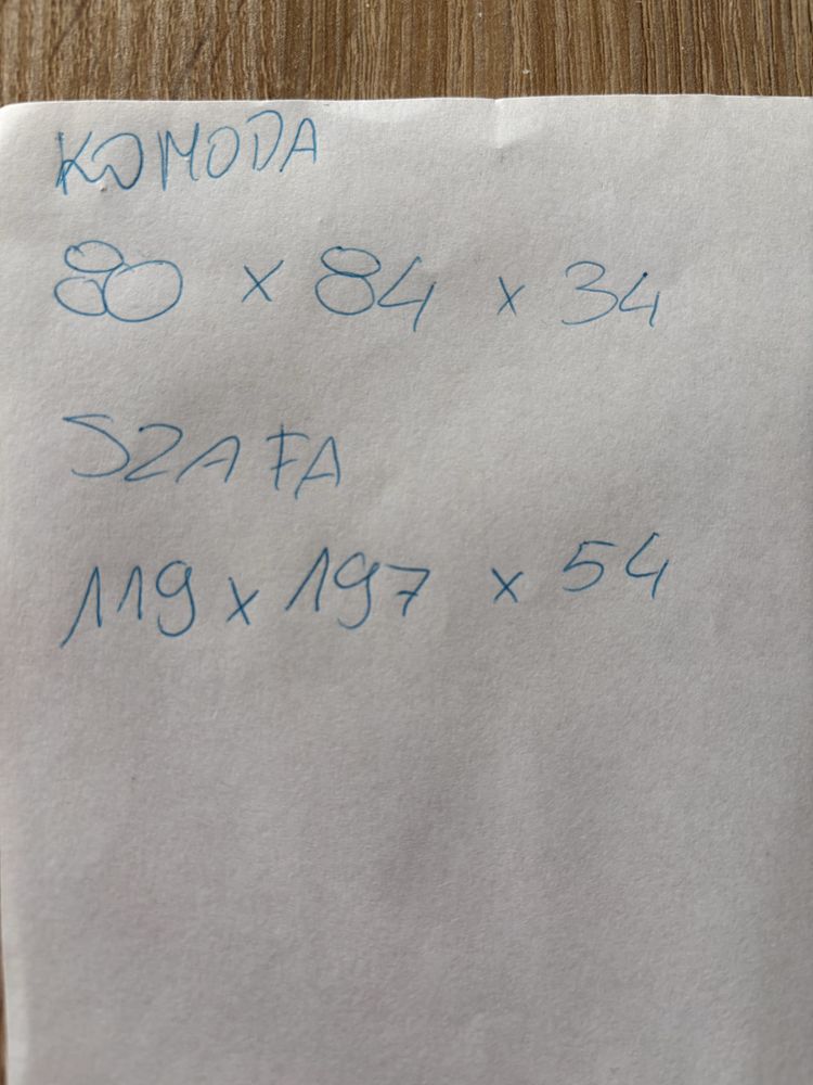 Szafa i komoda - komplet