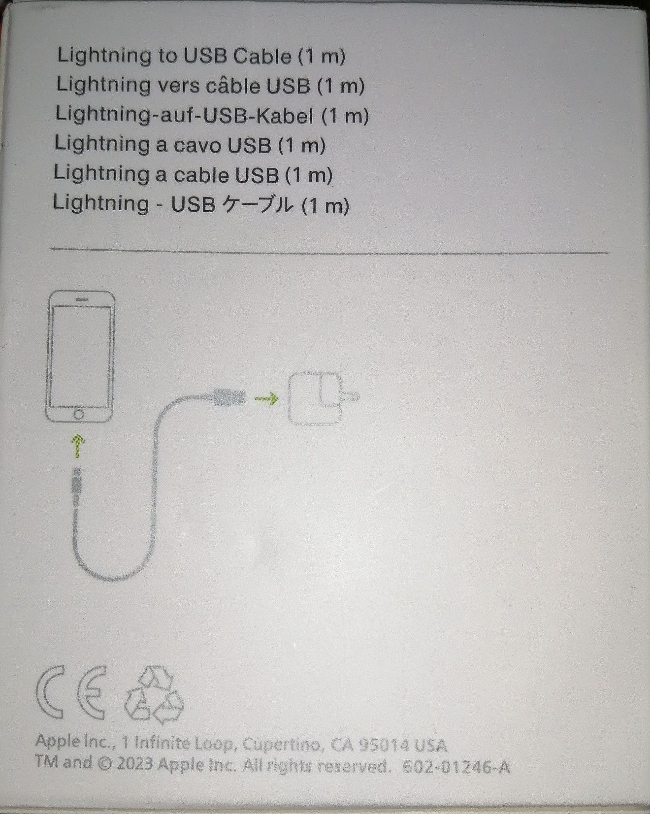 Kabel do ładowania Apple iPhonie iPad LIGHTNING TO USB 1m