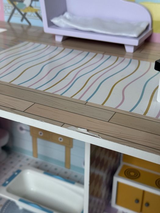 Domek dla lalek xxl 123 cm taras, akcesoria, ogrodek