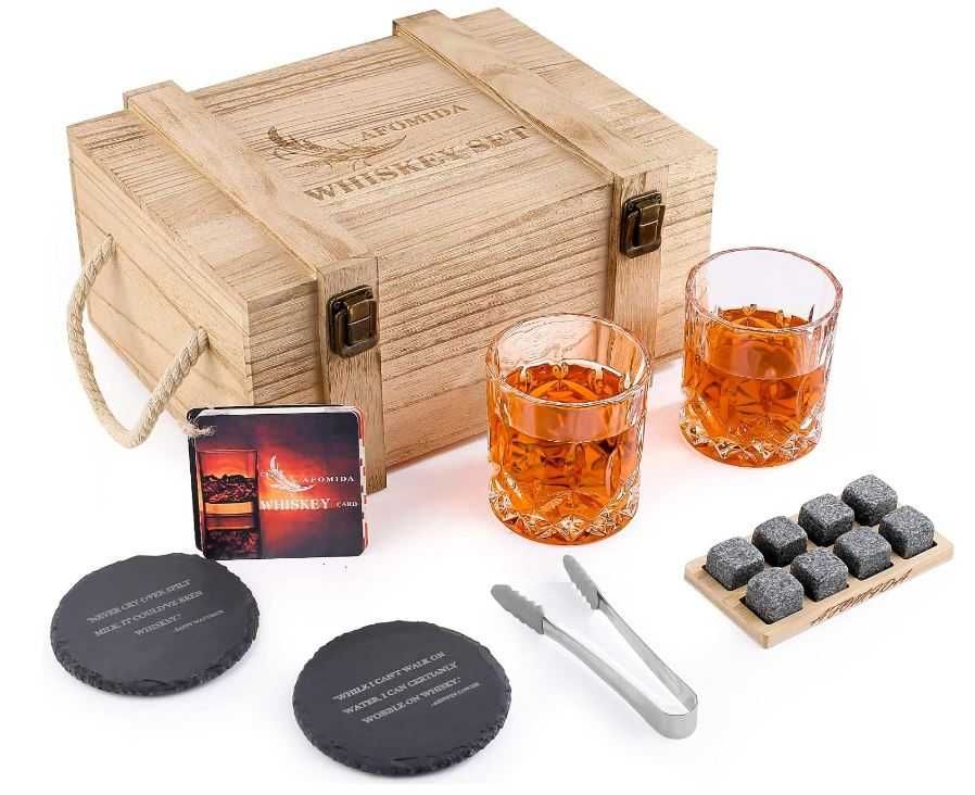 Zestaw prezentowy do whisky w eleganckiej walizce Afomida