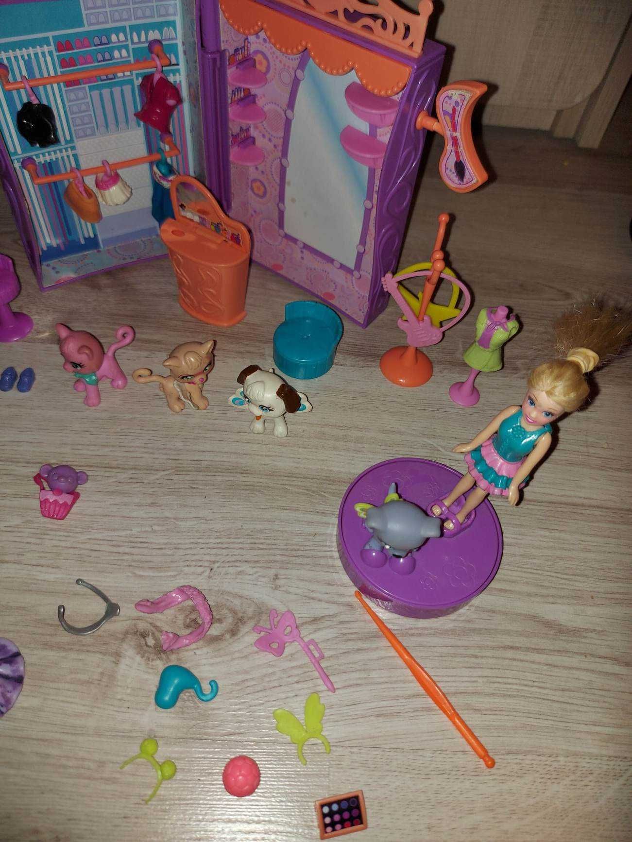 Polly Pocket garderoba plus pieski - około 50 elementów