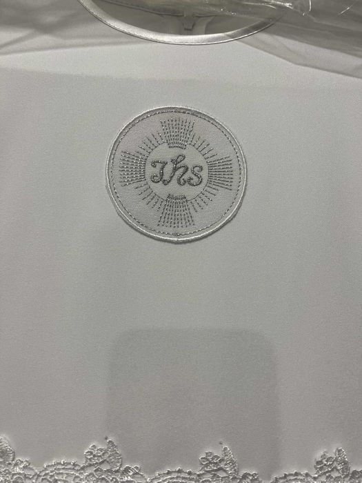 Sukienka komunijna w zestawie: bolerko, torebka i wianek, stan idealny