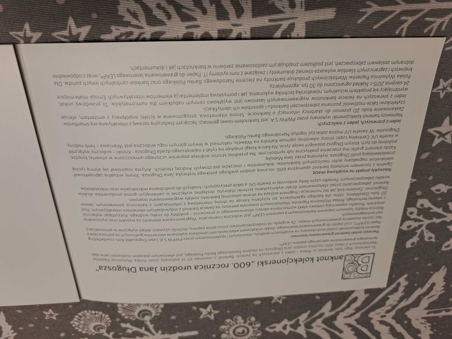 Banknot kolekcjonerski 20 zł NBP wydanie PWPW folder