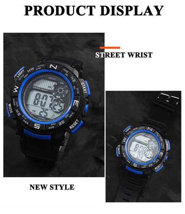 Zegarek męski dla chłopca elektroniczny stoper sportowy + bransoletka