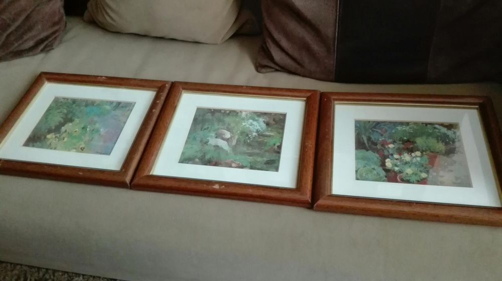 Quadros com moldura em madeira