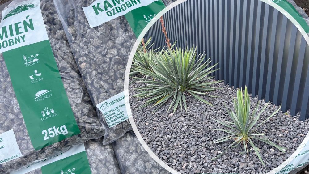 Grys dekoracyjny ogrodowy czarny grafitowy bazaltowy op. 25kg