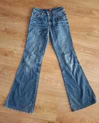 długie spodnie jeansowe dzwony szerokie nogawki big star y2k