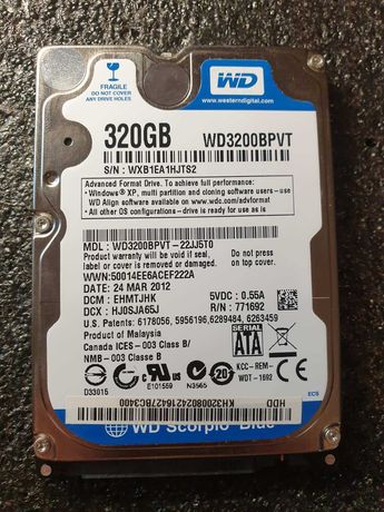 Western Digital Blue 320GB 5400rpm 8MB WD3200BPVT 2.5 SATA II - 10шт.