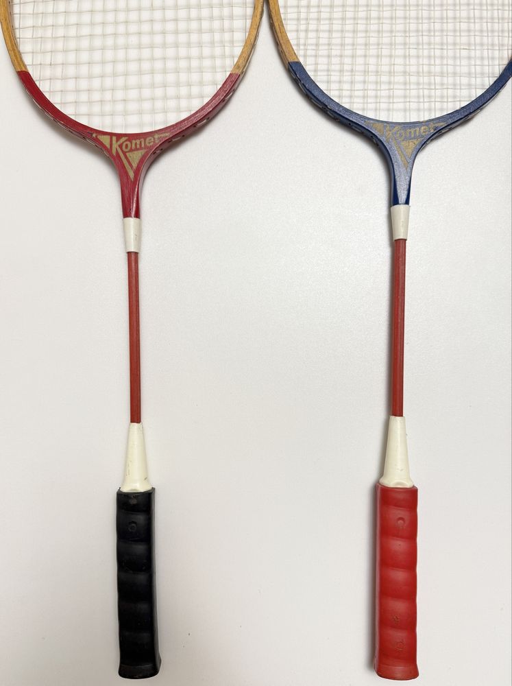 Stare paletki drewniane badminton retro Germina Komet DDR 2 szt.