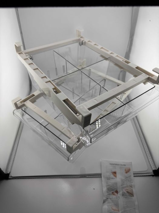 2 sztuki półki do lodówki 33x22x10cm organizer pudełko plastikowe