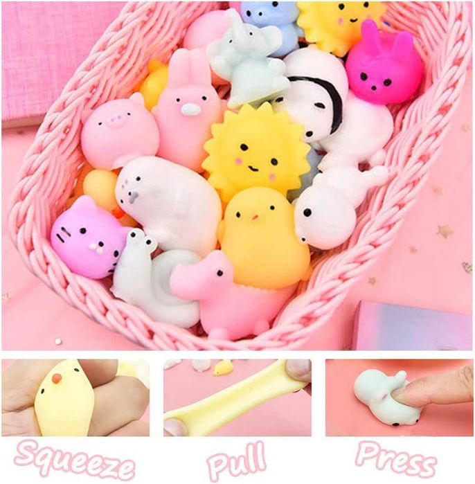 Zestaw 40 Mochi Squishy Antystresowe gniotek Zabawki Dzieci  Dorosłych