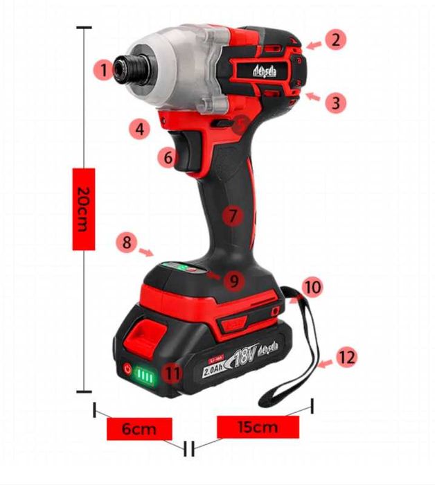 ox162-B Aparafusadora impacto Mensela Torque 260N.m 3 velocidades