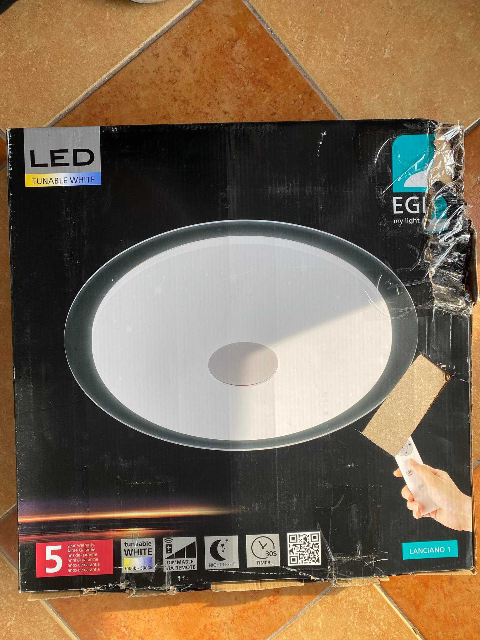 lampa led eglo lanciano 1 plafon z kryształowym efektem