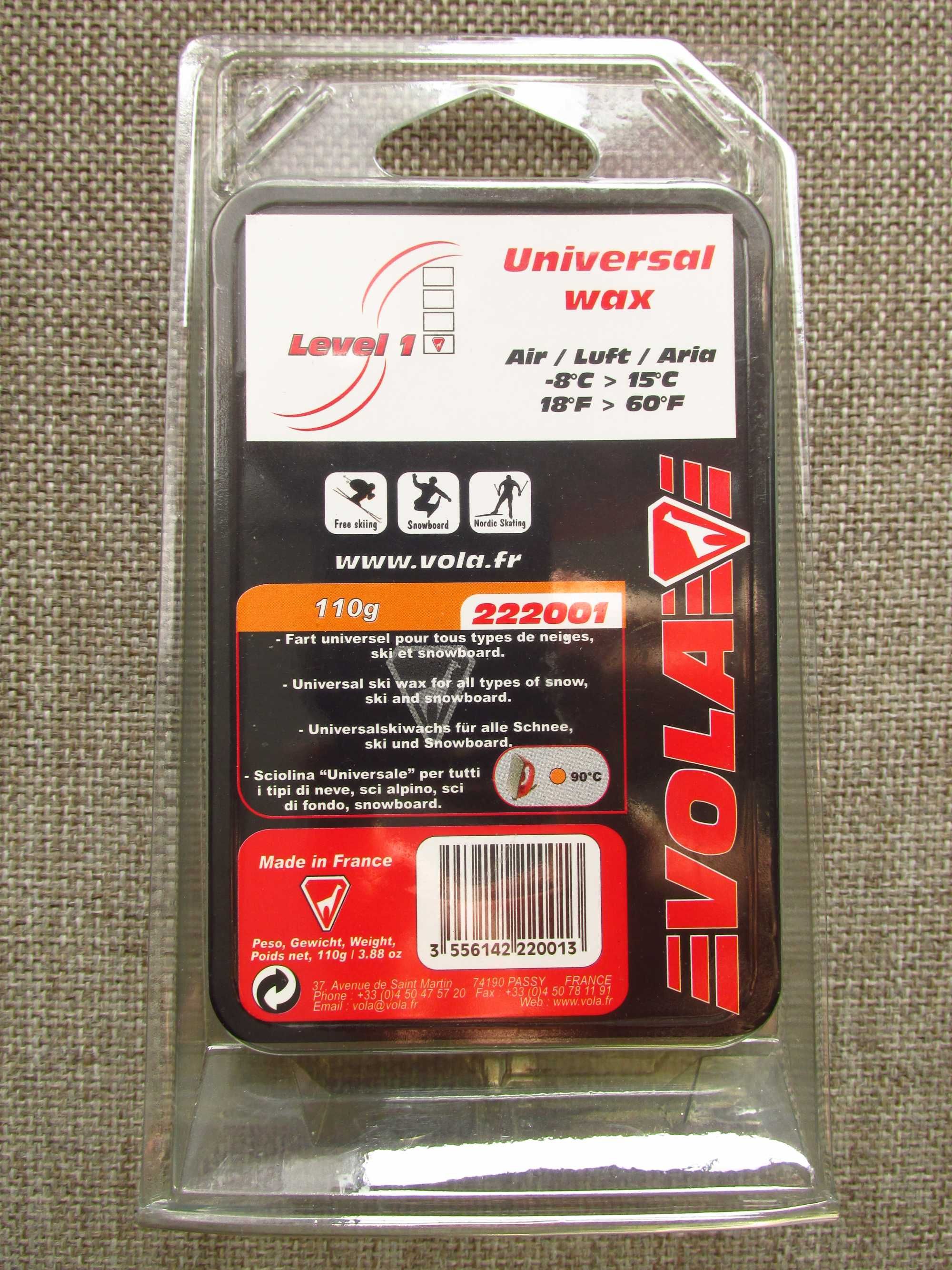 Vola uniwersalny wosk smar do nart snowboardu -8/15 st 110g
