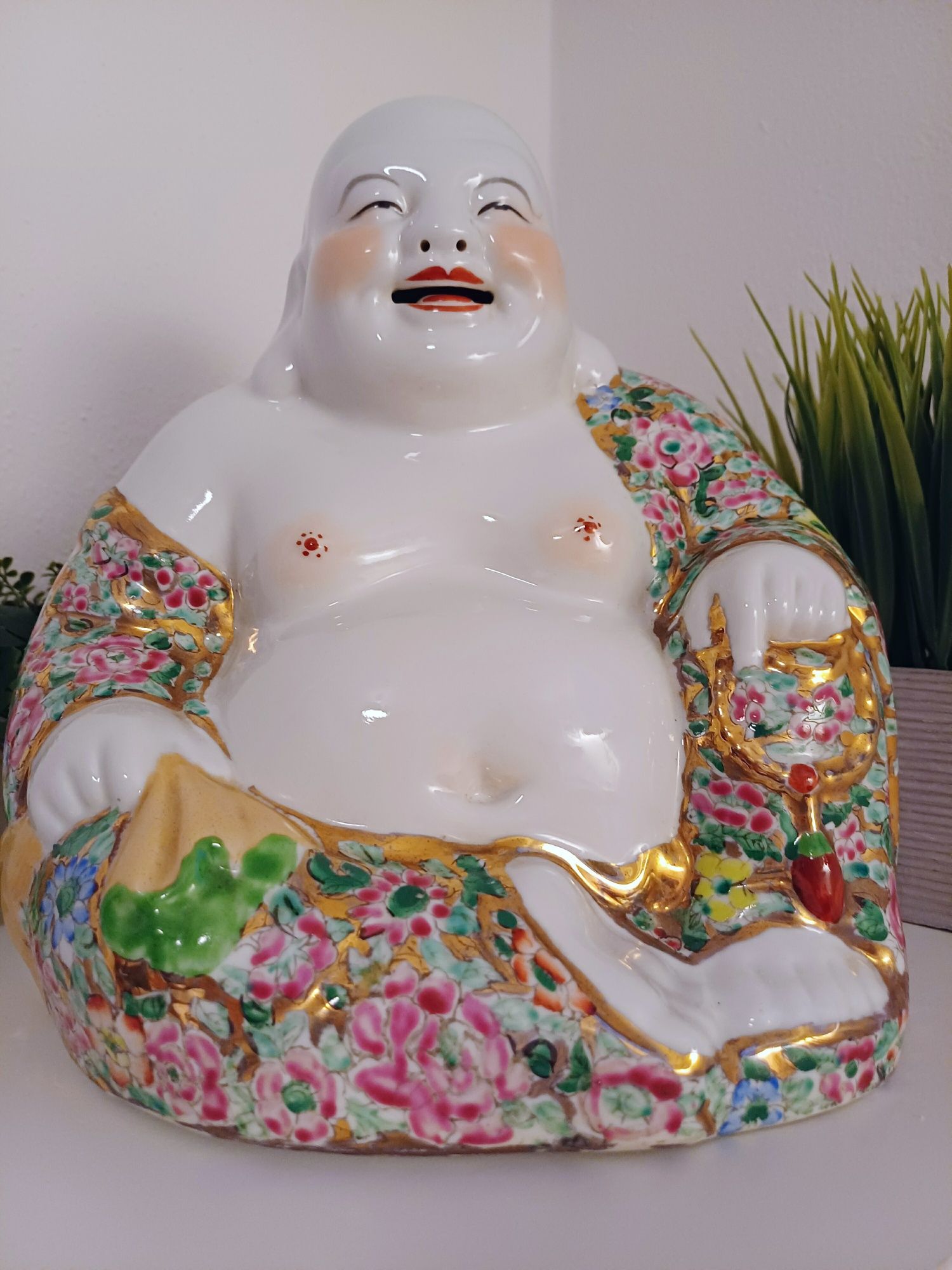 Buda Grande China Família Rosa Porcelana