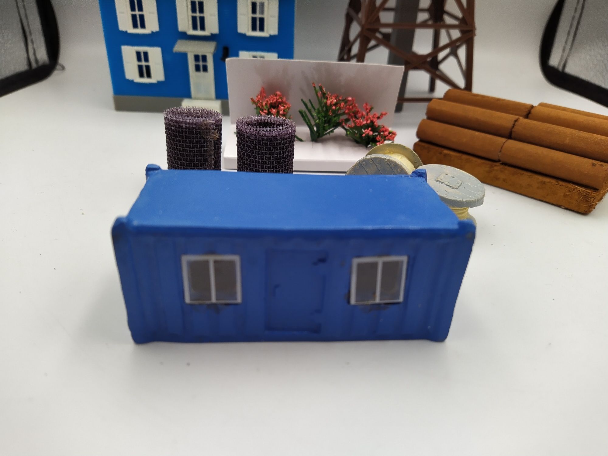Domki krzaki bale diorama makieta zestaw Eaglemoss 1:87 H0