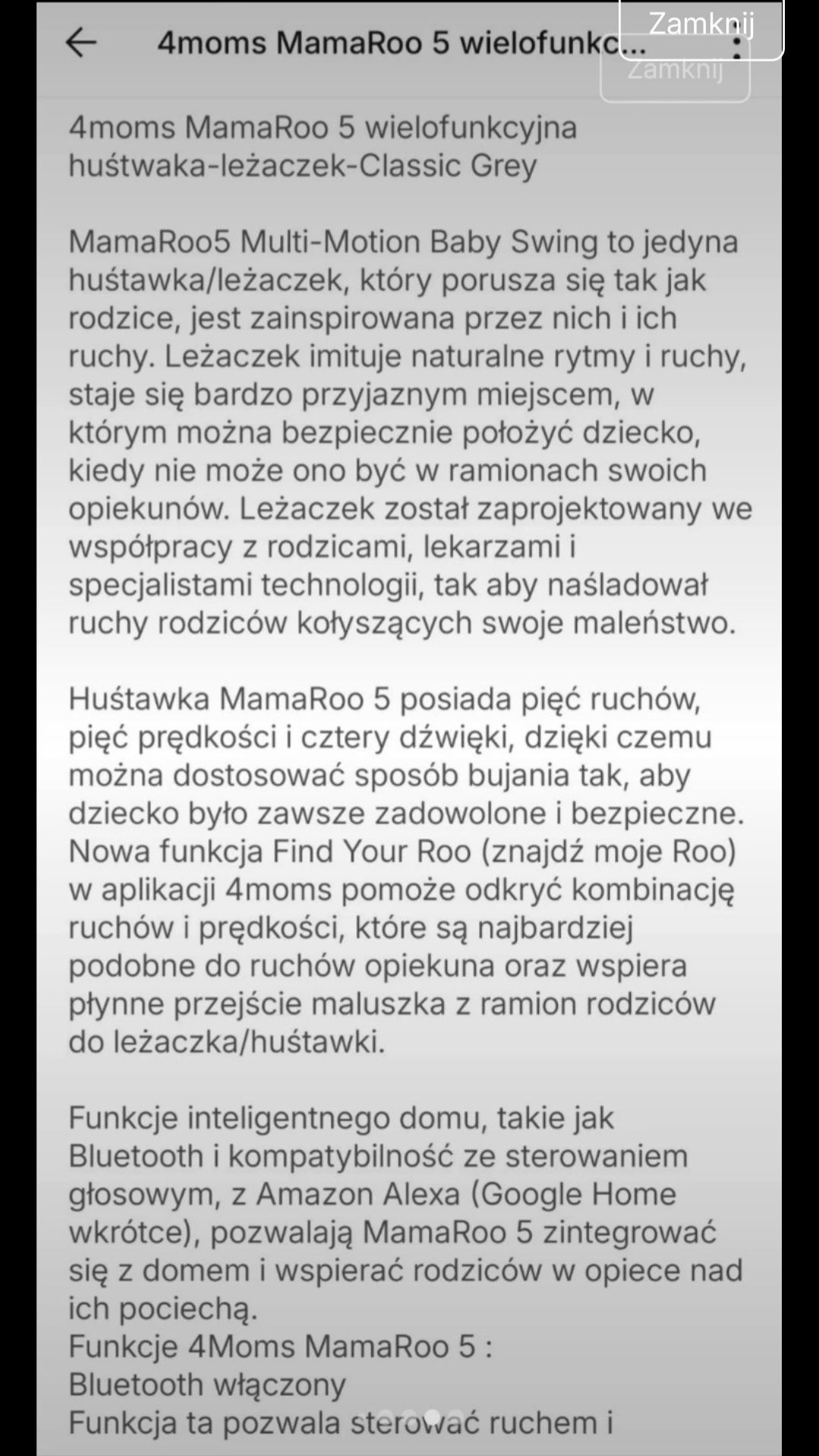 Mamaroo5 huśtawka