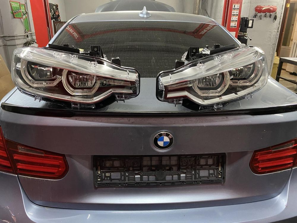 Фари BMW F30 Full led жовті глазки ф30 ксенон