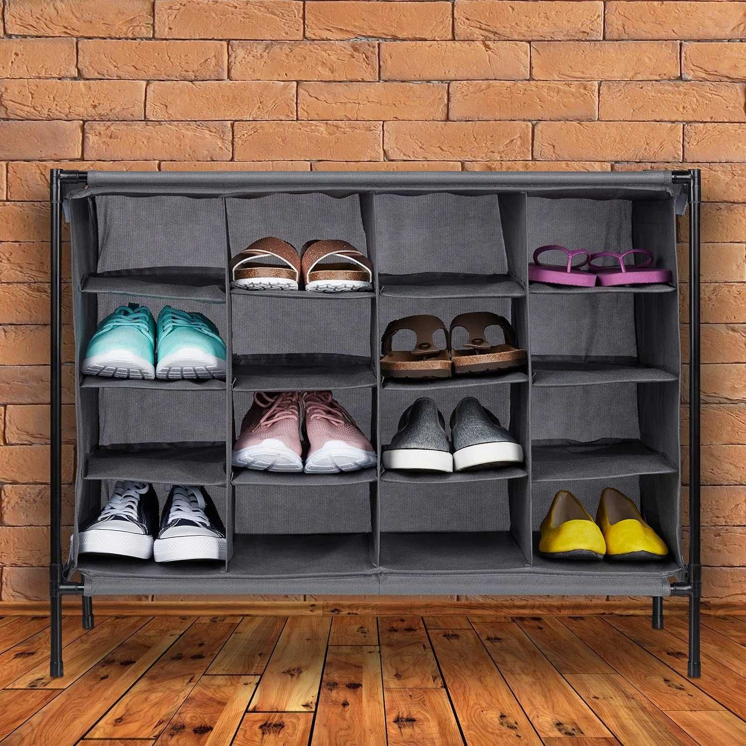 Nowy Regał na Buty Materiałowy 16 Przegródek Szafa na Buty 65x84x36cm