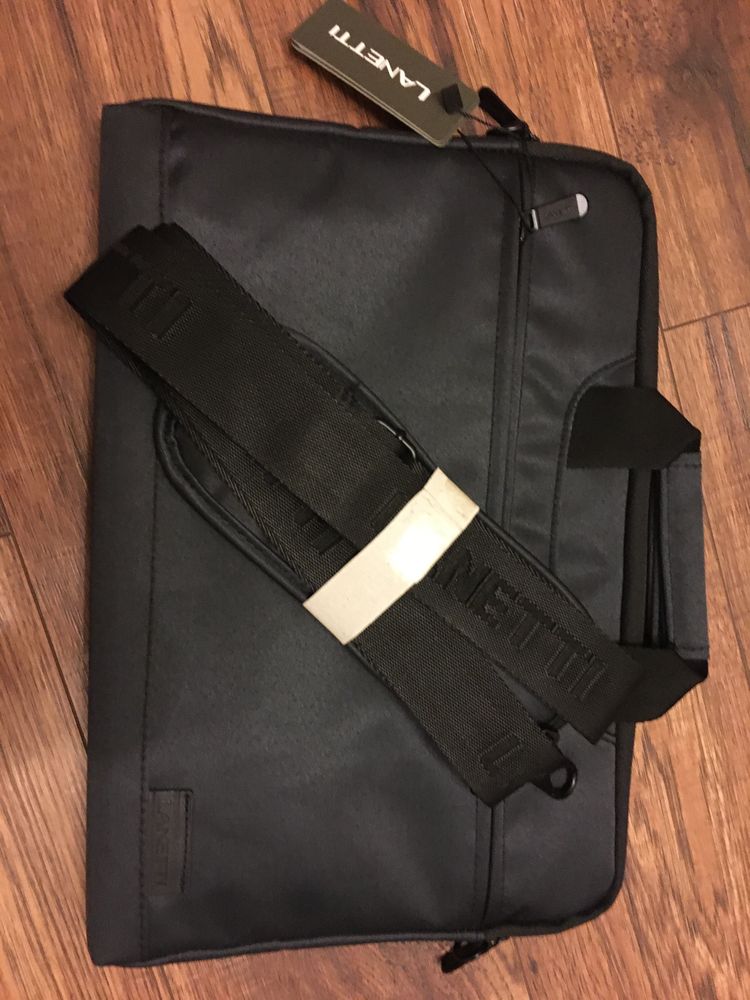 Torba na laptopa aktówka Lanetti męska NOWA z paskiem
