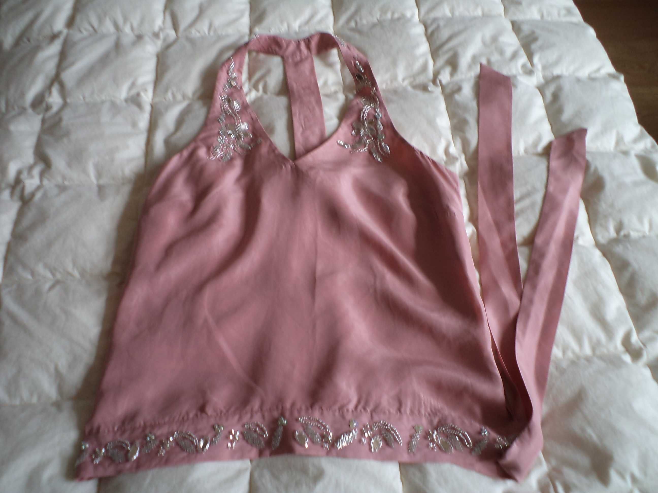 Imprezowa bluzeczka top z jedwabiu r.36 jak Karen Millen