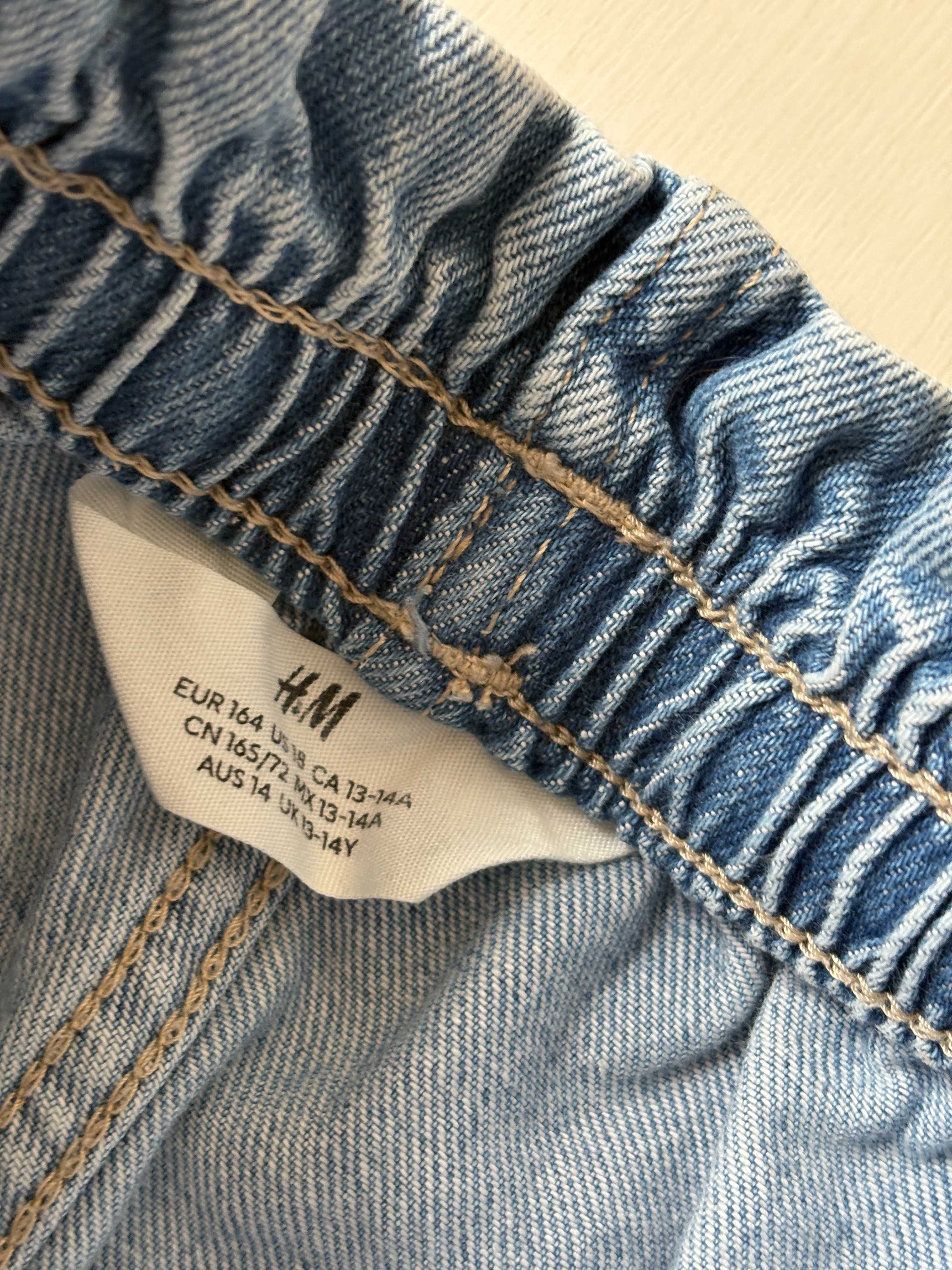 jeans szorty krótkie spodenki H&M na gumę bez zapięcia 164 jnowe 13-14
