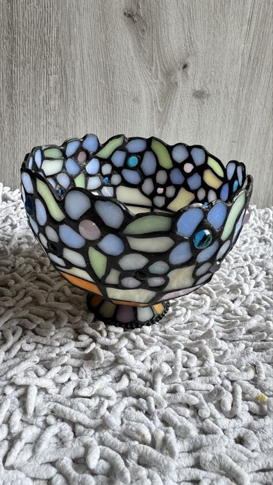 Świecznik witrażowy Vintage