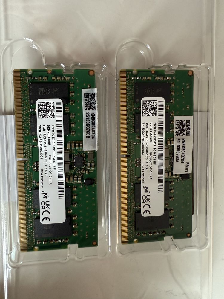 Модуль пам'яті DDR5 2*8GB 5600 MHz Micron SODIMM (MTC4C10163S1SC56BD1)