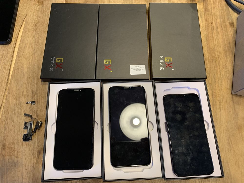 Дисплей Iphone x GX soft oled екран. Шлейф з датчиком та динаміком