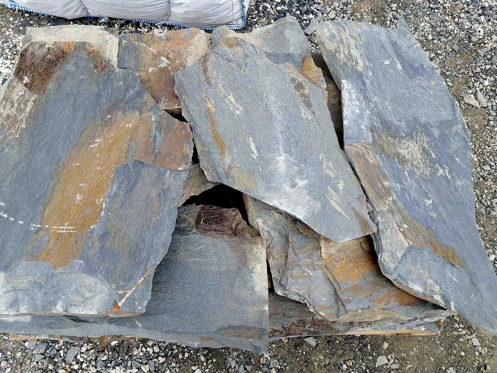 Kamień duże płyty naturalny na kaskadę ścieżkę łupek szarogłazowy tona