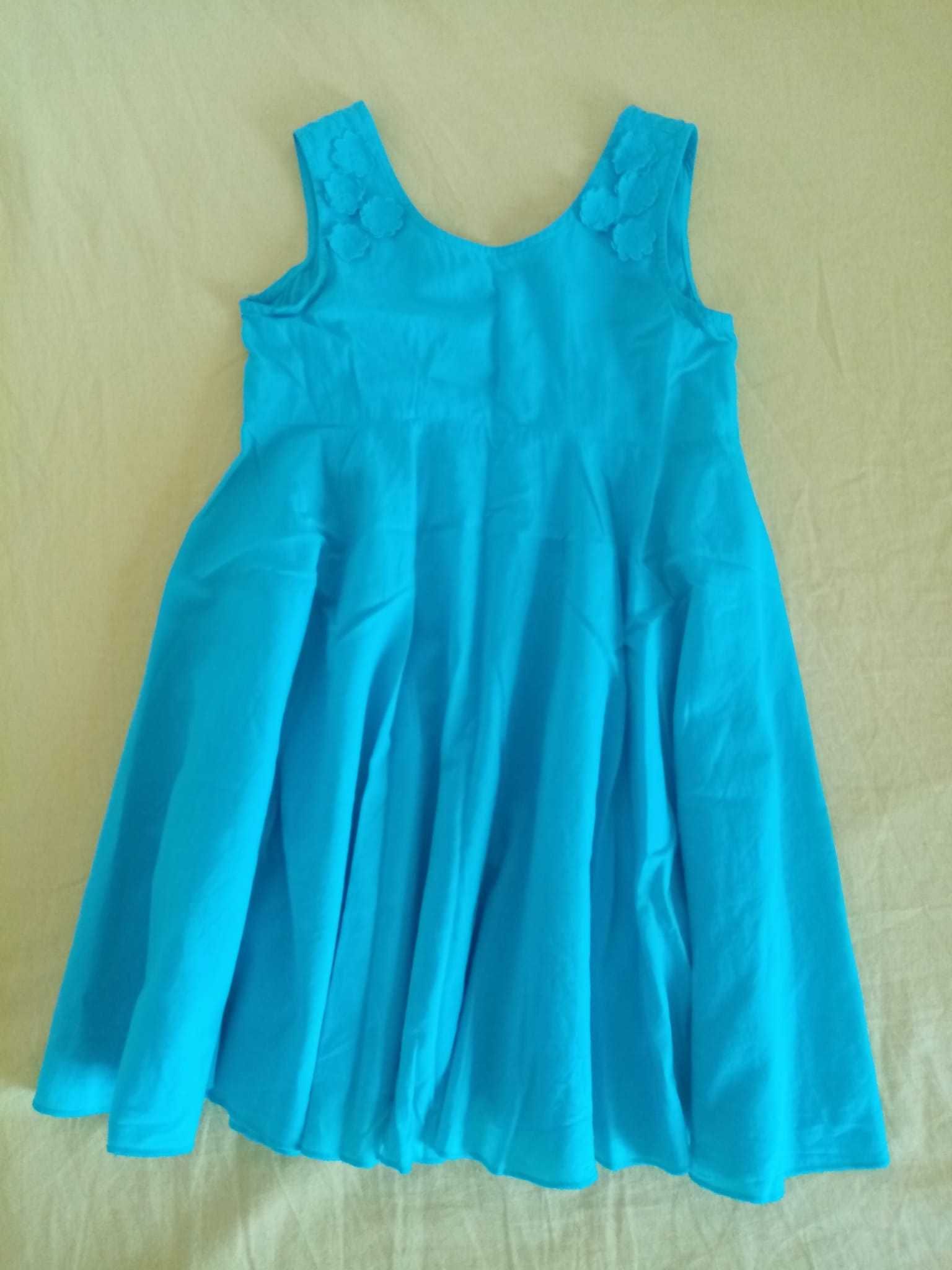 vestido: para 6 / 7 anos, verde azulado, da Benetton, só 4€!