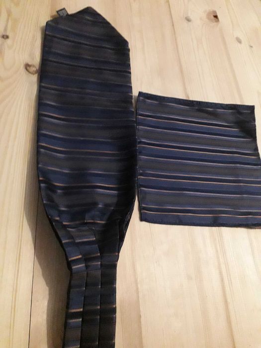 Elegancki zestaw fular poszetka 100% jedwab